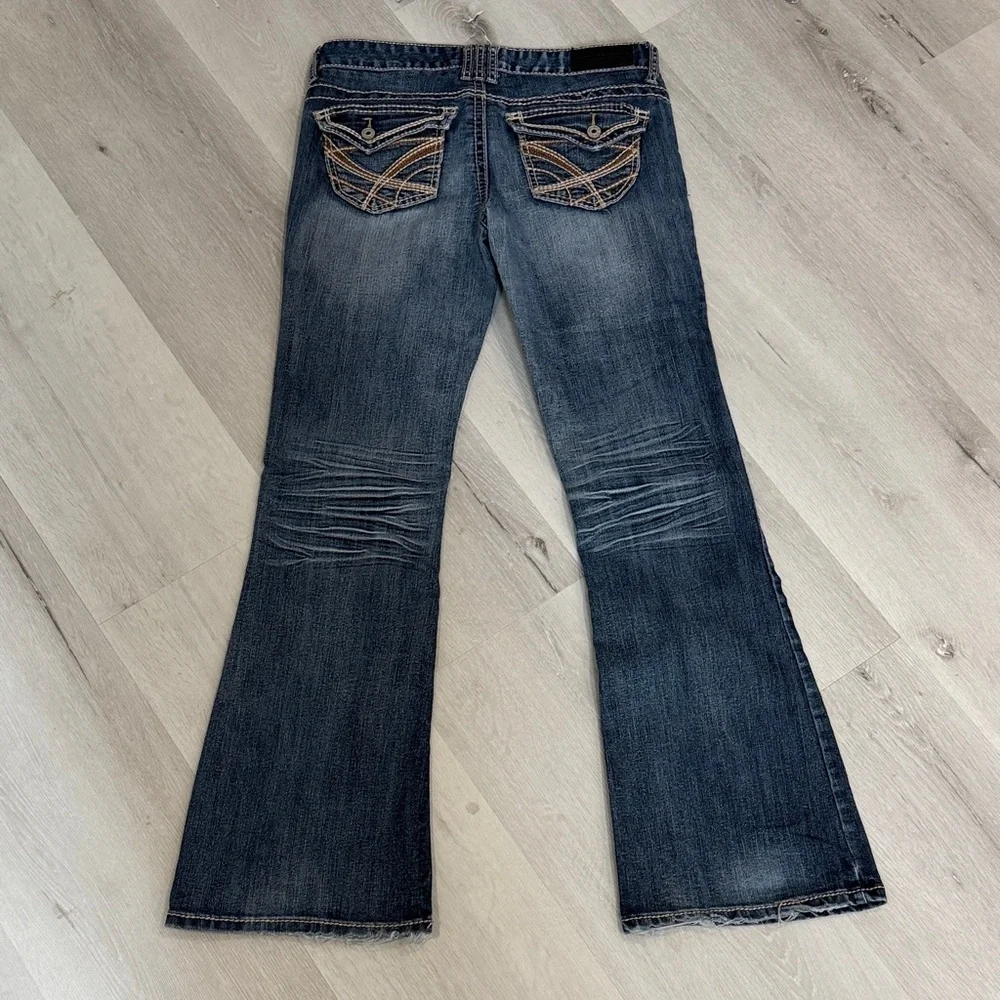 Y2K Stylish Indigo Flare Women's Jeans - Picture 5 of 5